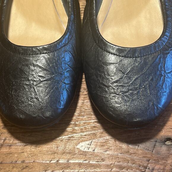 Vionic Alexa Ballet Flats 8.5 Orthotic Arch Support Black Leather Comfort Shoes - Picture 4 of 14